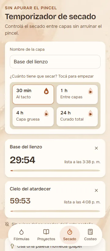 Nunca más pierdas la noción del secado